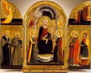 Neri Di Bicci - Triptych of the Madonna and Child with Saints